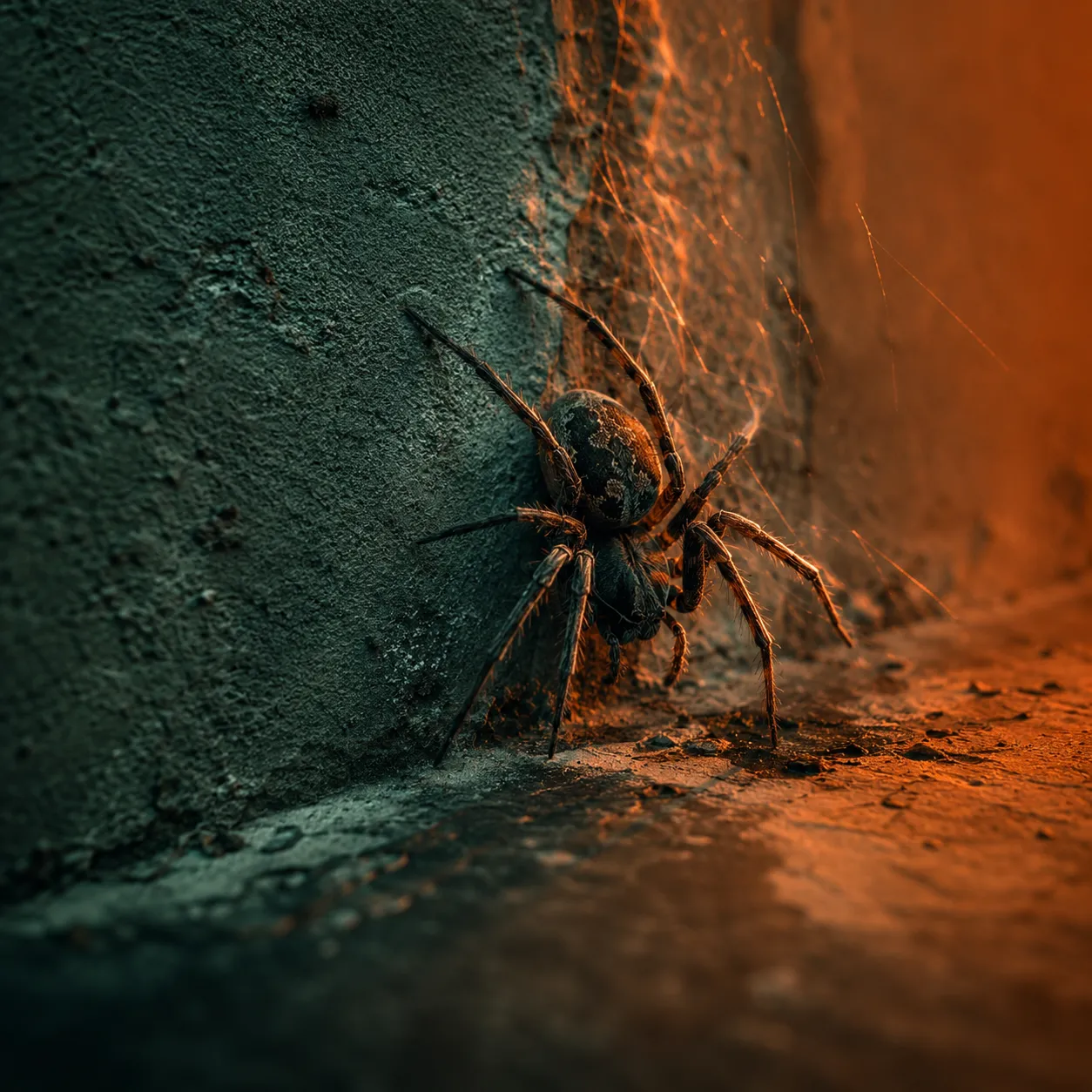 Aranhas em cantos e depósitos